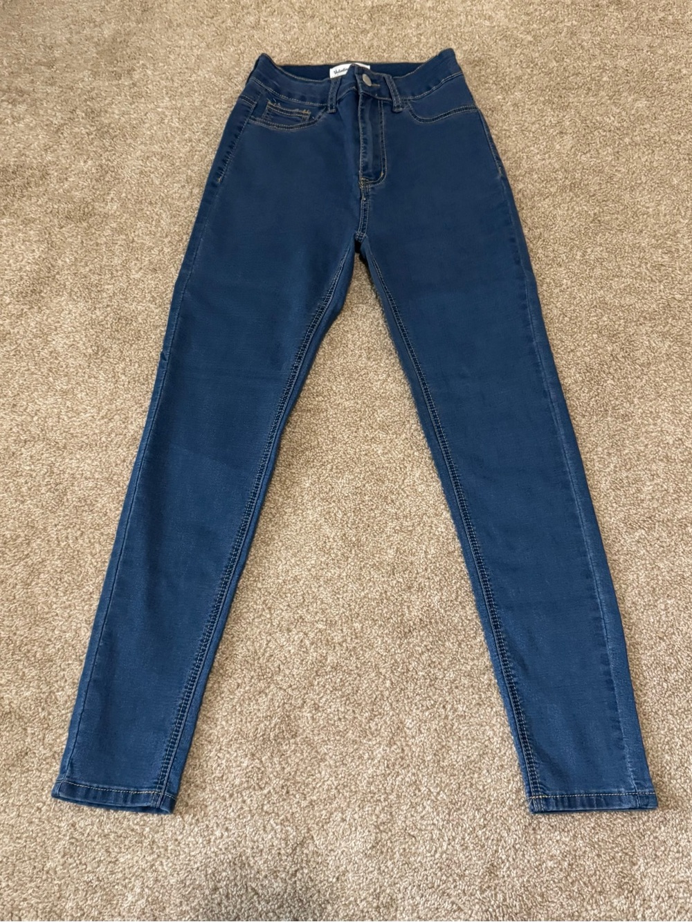 High-Rise Dark Blue Skinny Jeans for Women